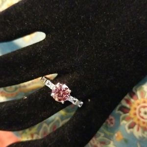 Pink swarovski ring